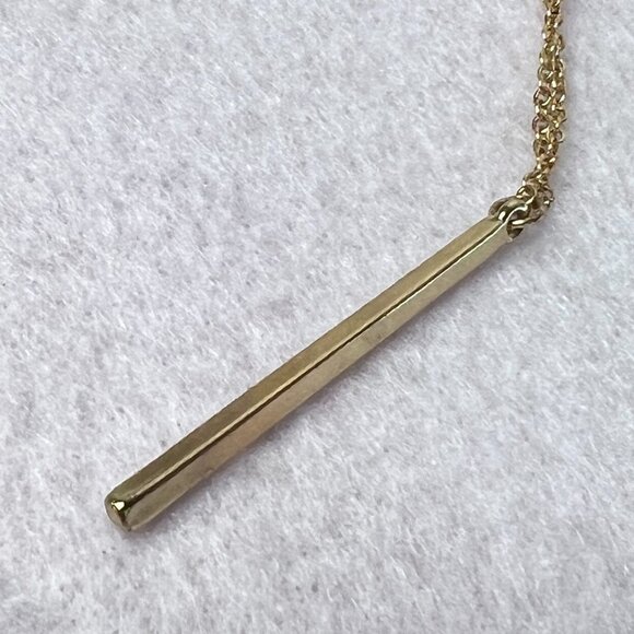 Charming Charlie Gold Plated CZ Bar Pendant Necklace - Picture 4 of 6